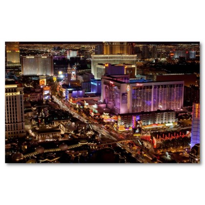 Αφίσα (Las Vegas, αξιοθέατο, πανοραμικός, κυκλοφορία, κτίρια, φώτα)
